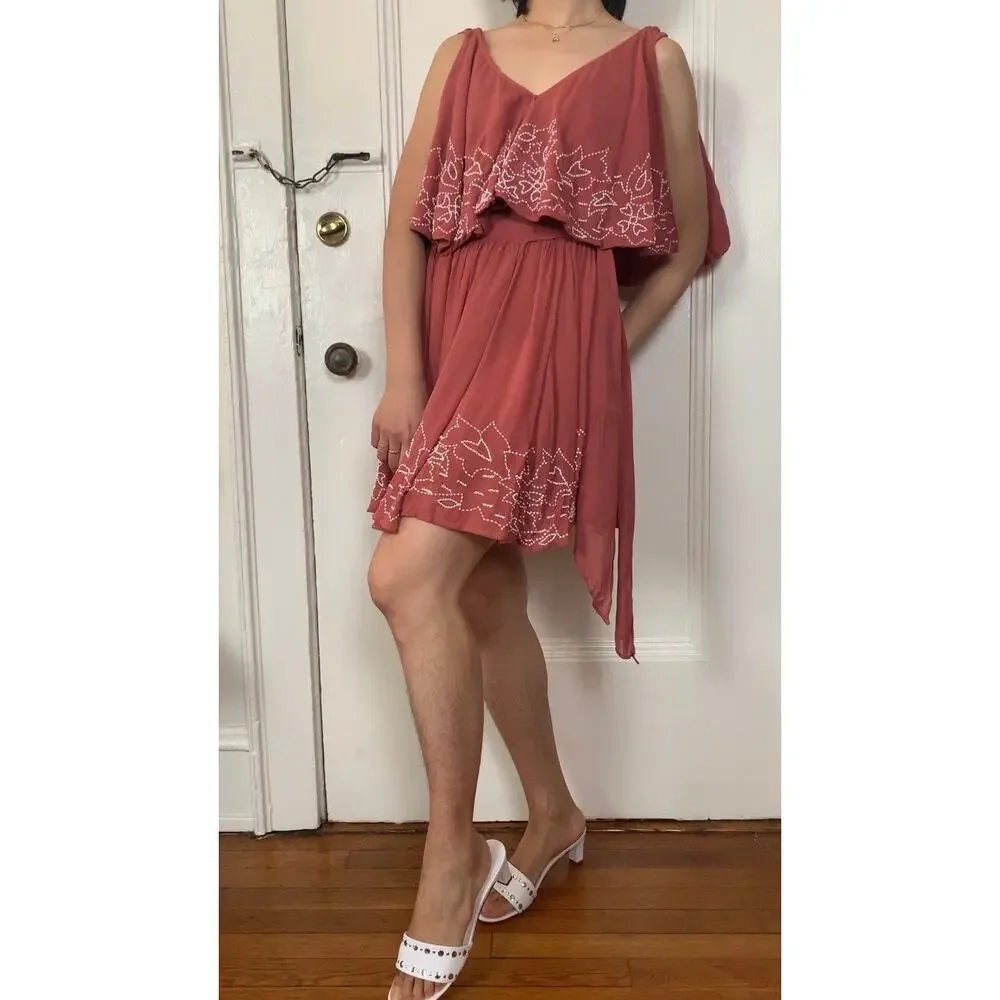 Free people floral pattern beaded wrap dress - Picture 3 of 6